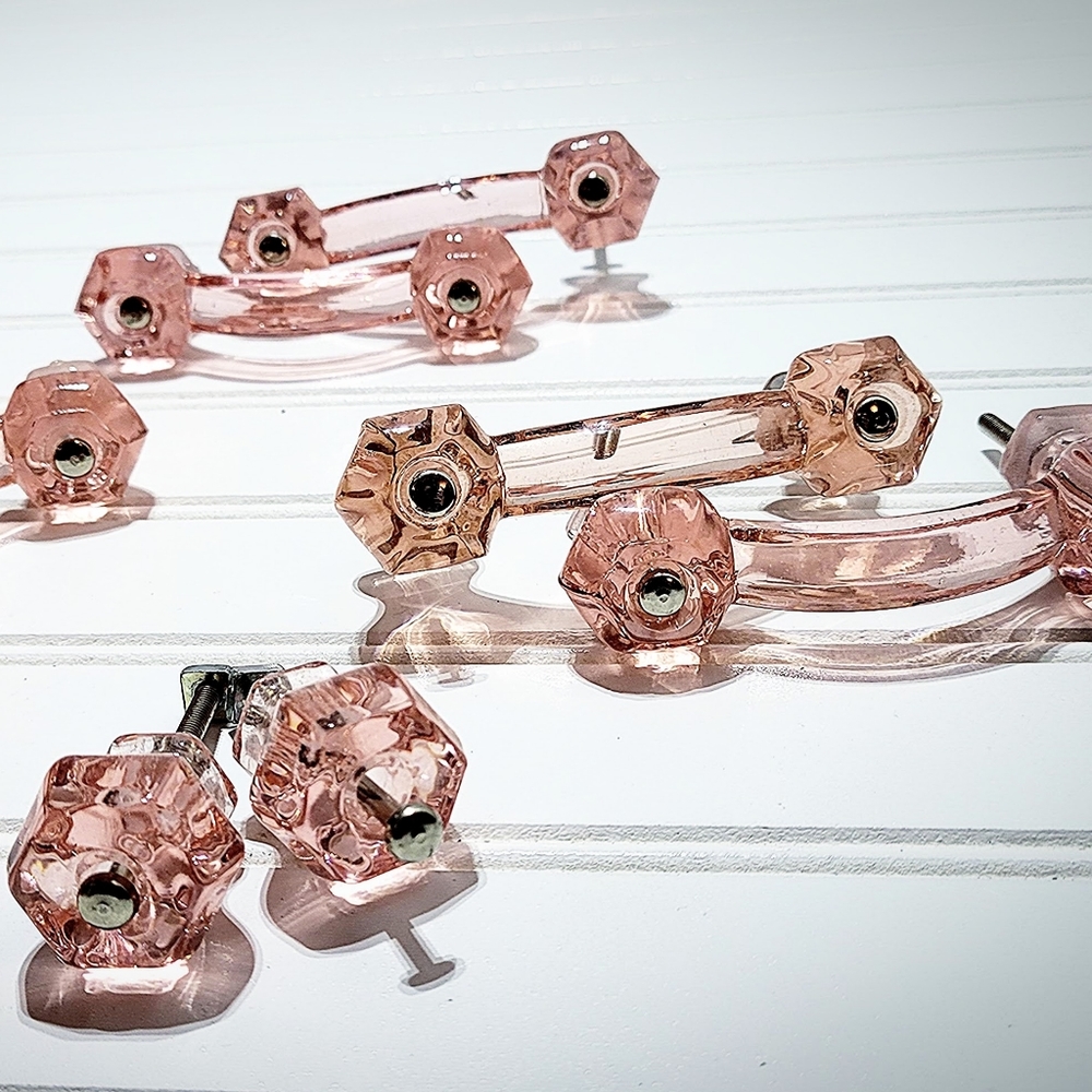 Depression glass furniture hardware